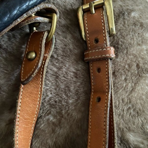 Dooney & Bourke  Handbag All Weather Leather USA pebbled blue Equestrian Vintage - Picture 14 of 15